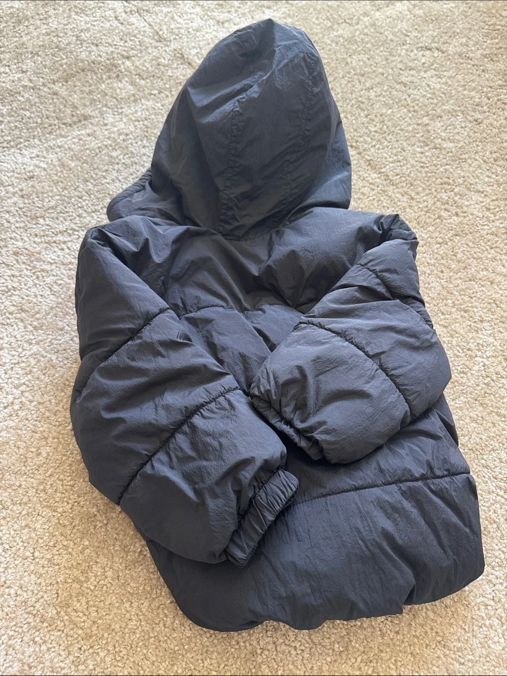 Old Navy Kids Black Hooded Puffer Coat
